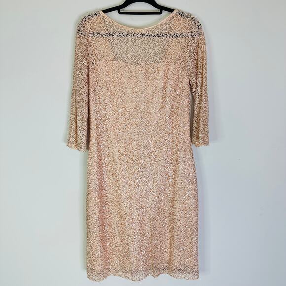 Kay Unger Sequin Drape Back knee length dress - Picture 1 of 9